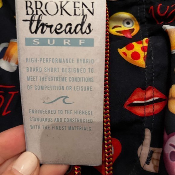 Swim Trunks -Bathing‎ Suit /Emojis / Broken Threads Surf / Medium /New with Tags - Picture 11 of 16